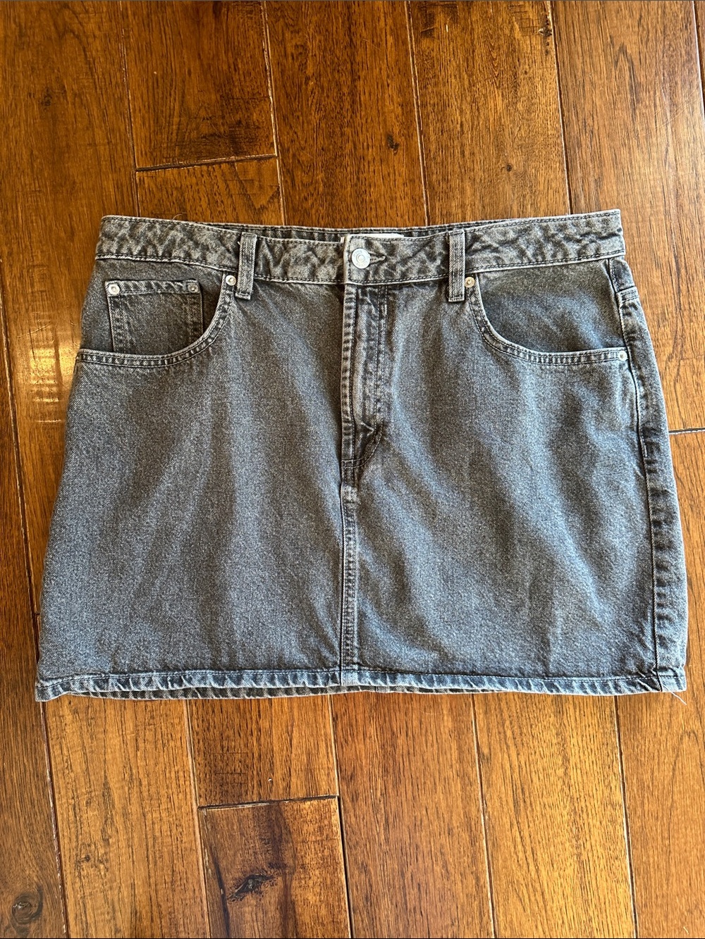 ASOS Washed Grey Denim Mini Skirt Size US 12